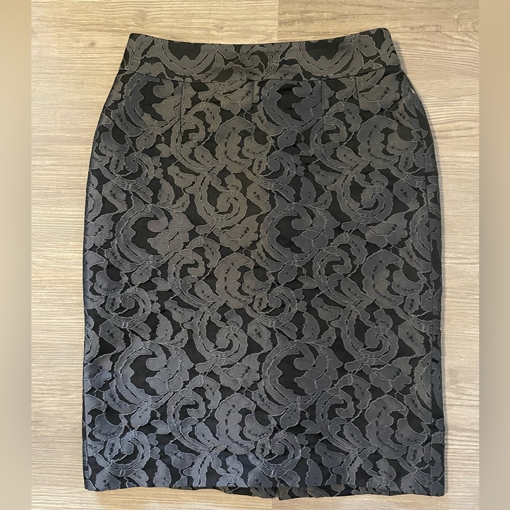 Banana Republic Black Textured Pencil Skirt